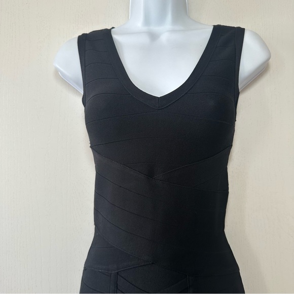 bebe Women’s Black V-Neck Bandage Corset Lace Skirt Detail Mini Dress- Size XS - Picture 6 of 16